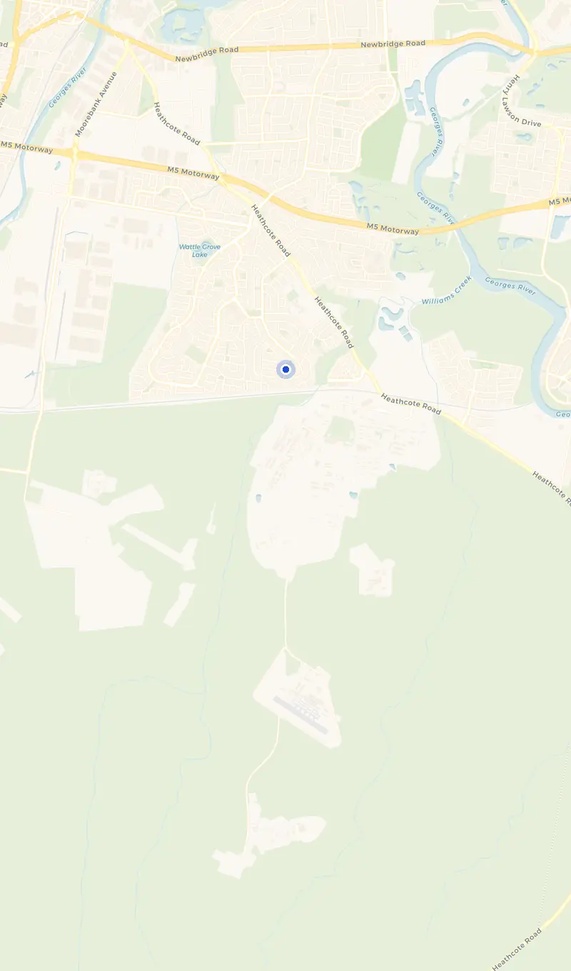Map of the Holsworthy service area and the surrounding suburbs we cover.